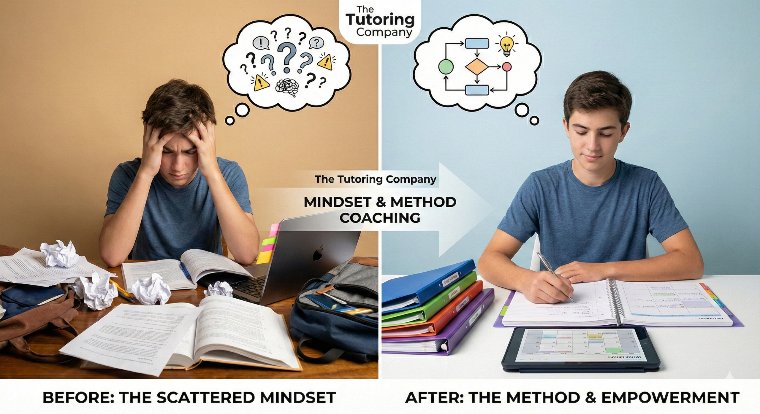 Is your smart student struggling with disorganization and late assignments? Discover how The Tutoring Company's holistic academic coaching builds executive functioning skills, process, and mindset.